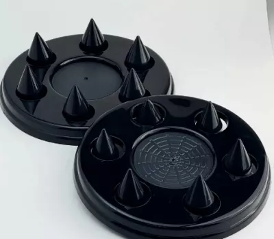 Комплект колёсные колпаки с колпачками Шип на Газель черные 2шт