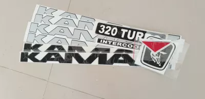 Набор наклеек для а/м КАМАЗ черная надпись+эмблема